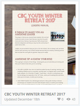 Youth Resources 2017
